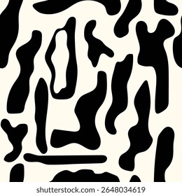 Decorative abstract seamless pattern black and white background.fashion wallpaper print.
