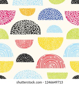 Decorative abstract seamless pattern in the style of the 60s.
 Cheerful polka dot vector seamless pattern. Can be used in textile industry, paper, background, scrapbooking.