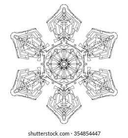 Decorative abstract snowflake. Geometric circle element made in vector. Ideal background for for print, posters, t-shirt, wedding invitation, scrap-booking. 