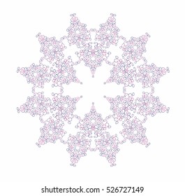 Decorative abstract snowflake. Swirls pattern. Design element. Vector illustration hand drawn.