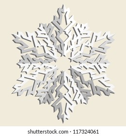 Decorative abstract snowflake. Vector illustration.