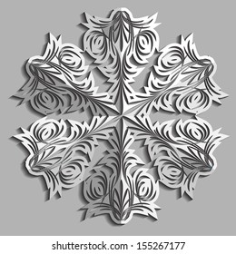 Copo de nieve abstracto decorativo. Ilustración vectorial.