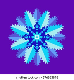 Decorative abstract snowflake. Vector illustration.