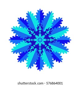 Decorative abstract snowflake. Vector illustration isolated on white background.