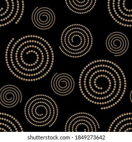 Decorative abstract spiral pattern on black background.EPS10 Illustration.