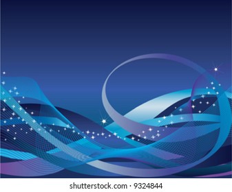 decorative abstract with stars on blue background