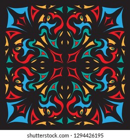 decorative abstract tiled eastern mediterranian scarf pattern
