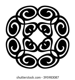 Decorative abstract vintage element a flower to create templates or applications for cutting and embroidery designs.