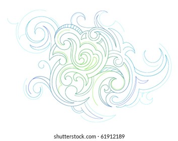 Decorative abstraction in sketch style