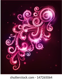 Decorative abstraction with swirls. Vector illustration. 