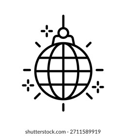 Un icono decorativo del accesorio, diseño del contorno de la bola de discoteca