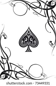 Decorative Ace Card, VECTOR RE-SIZABLE.