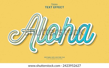 decorative aloha beach editable text effect vector design