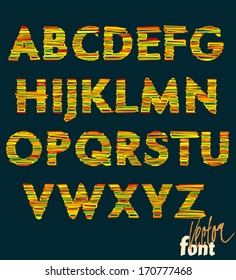 Decorative alphabet, capitals, vector font