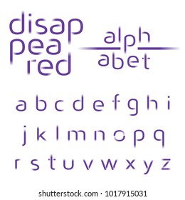 Decorative alphabet, disappeared lines vector font, sans serif style letters, typography for business, titles, headlines, presentations, logos & other projects