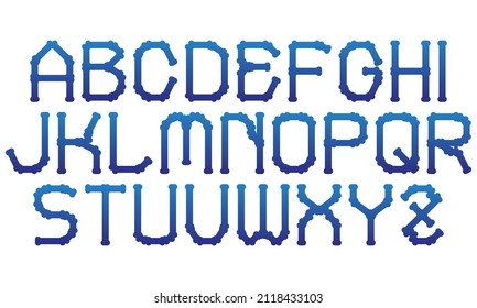 Decorative alphabet isolated on white background.Art font.