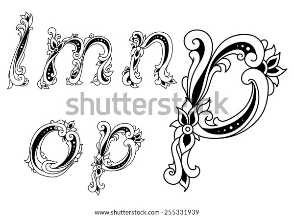 Decorative Alphabet Letters L M N Stock Vector (Royalty Free) 255331939