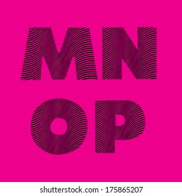 decorative alphabet letters M,N,O,P vector illustration
