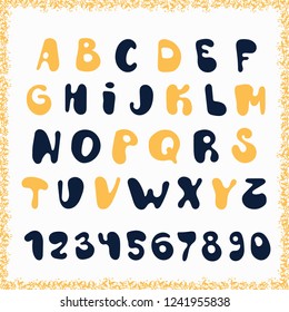 Decorative alphabet with numbers and letters