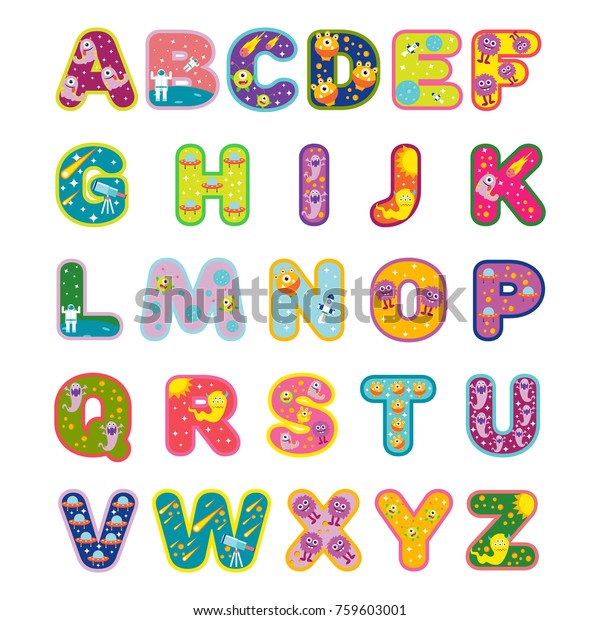 Decorative Alphabet Sets Colorful Design Stock Vector (Royalty Free ...