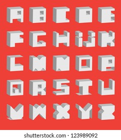 Decorative Alphabet. Square base./ Scope Alphabet