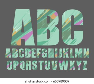 Decorative alphabet vector font.