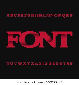 Decorative alphabet vector font. Type letters and numbers. Typography for headlines, posters, logos etc.