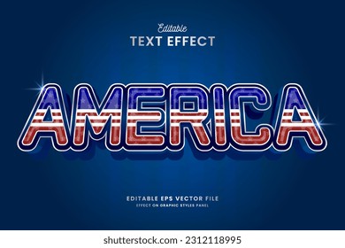 vector de efecto de texto modificable de estados unidos decorativo