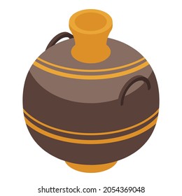 Decorative amphora icon. Isometric of Decorative amphora vector icon for web design isolated on white background