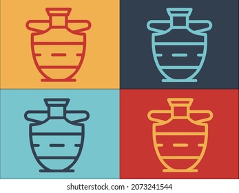 Decorative Amphora Logo Template, Simple Flat Icon of amphora,vase,ceramic