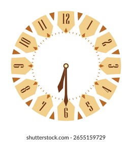 Dekorative analoge Wanduhr 06:30 Uhr, Vektorgrafik einzeln, Folge