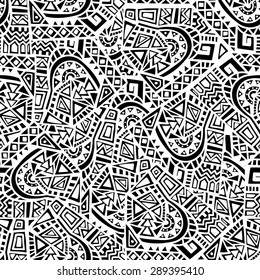 Decorative Ancient Hand Drawn Ethnic Seamless Pattern