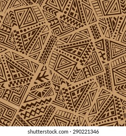 Decorative Ancient Hand Drawn Ethnic Seamless Pattern