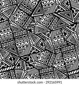 Decorative Ancient Hand Drawn Ethnic Seamless Pattern
