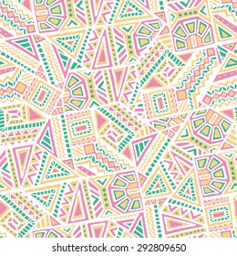 Decorative Ancient Hand Drawn Ethnic Seamless Pattern