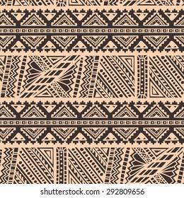 Decorative Ancient Hand Drawn Ethnic Seamless Pattern