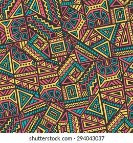 Decorative Ancient Hand Drawn Ethnic Seamless Pattern