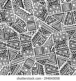 Decorative Ancient Hand Drawn Ethnic Seamless Pattern