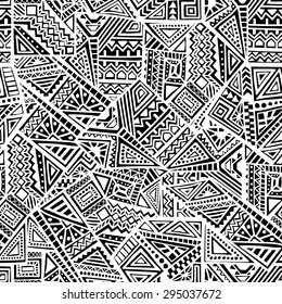 Decorative Ancient Hand Drawn Ethnic Seamless Pattern