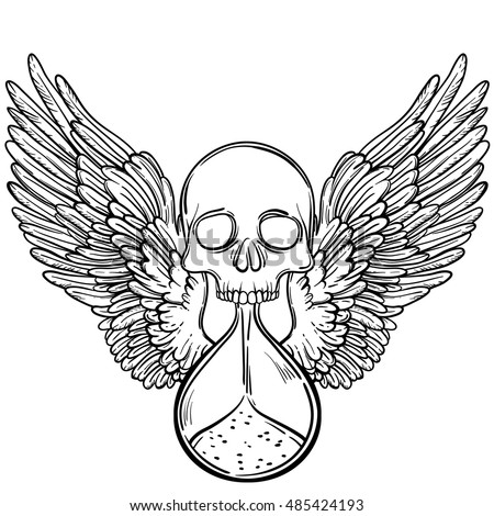 Download Stock vektory na téma Decorative Antique Death Hourglass Illustration Wings (bez autorských ...