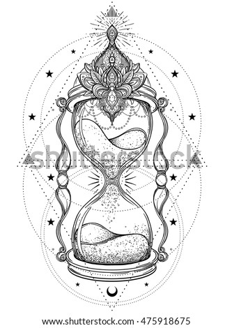 Download Decorative Antique Hourglass Illustration Isolated On Stock Vector (Royalty Free) 475918675 ...
