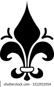 Decorative Antique Vintage Style Fleur-de-lis (or Fleur-de-lys) Abstract Flower Element Motif Symbol Icon. Vector Image.