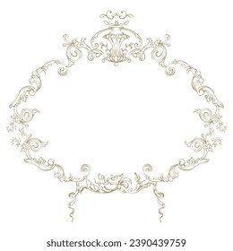 Decorative antique vintage wedding crest monogram vector illustration