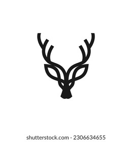 decorative antler head line art