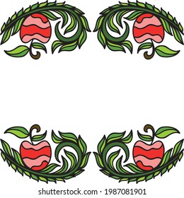 Decorative apple frame. Vector illustration