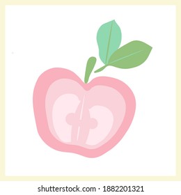 Decorative apple leaves.Vector.Pattern.Image on a white background.
