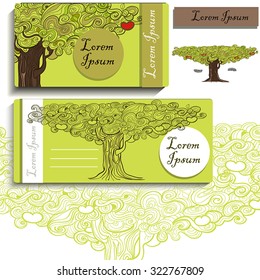 decorative apple tree for visiting cards