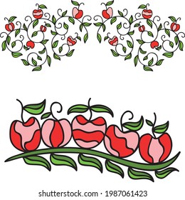 Fondo de manzanas decorativas. Ilustración del vector