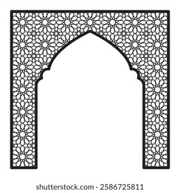 Decorative Arabic arches with islamic pattern