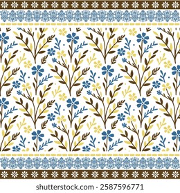 decorative arabic ornament floral pattern with repeat border for pillow covers
